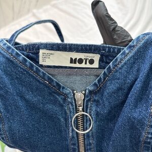 Topshop Moto Denim Dress with Zipper